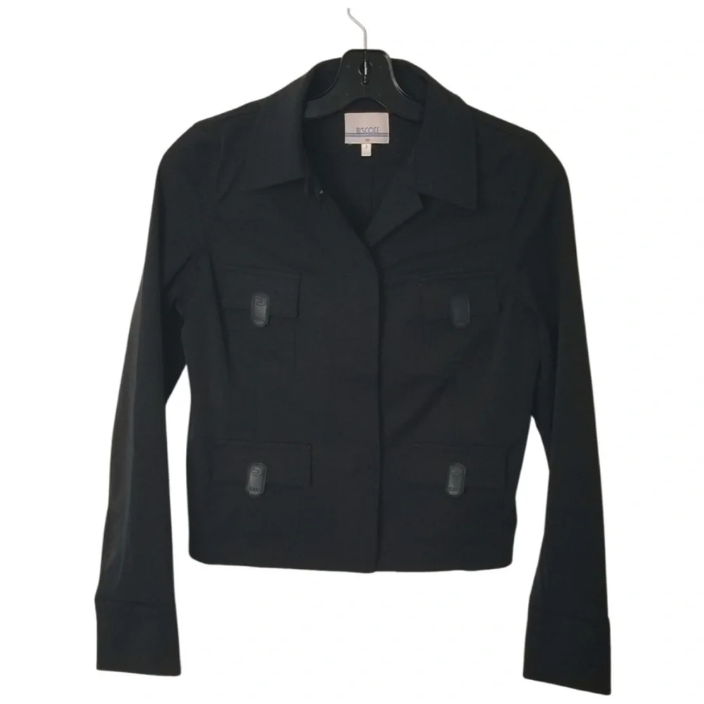 🇫🇷 Y2K Black Military Jacket Size Small - Picture 8 of 9